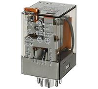 Finder 601282300040PAS - Relé a spina 2RT 10 A 230 Vac con pulsante per prova manuale/indicatore meccanico