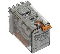 Finder Serie 55 - Relais 110 VAC 4 contatti pulsante + Indicatore + LED AgNi + AU