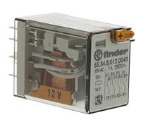 Finder Serie 55 - Relè industriale 12 VAC 4 contatti 5 A pulsante + indicatore