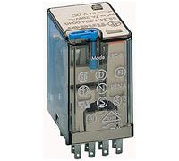 Finder Series 55 - relè industriale 12 VDC, 4 contatti, 5 A, pulsante + indicatore