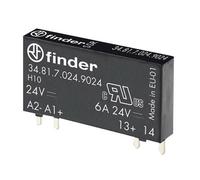 Finder Slim PCB Relè 348170249024 Serie 34 24V DC, Montaggio su cassa