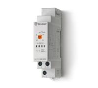 Finder Temporizzatore Luce Scale Monofunzione Tipo 14.91. Dotato di 1 contatto 16 A. Adatto per impianti a 3 e 4 fili, configurazione tramite pulsanti