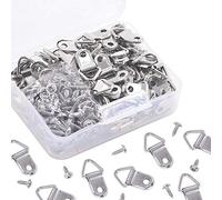 Findfly 110PCS Small Triangle Ring Picture Frame Hanging grucce appendiabiti a foro singolo con telaio in legno e viti per punto croce