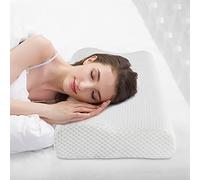Findigit Cuscino Cervicale in Memory Foam, Guanciale Ergonomico per Letto a Doppia Onda, Federa Rimovibile e Lavabile (60 x 35 x 11/9 cm)