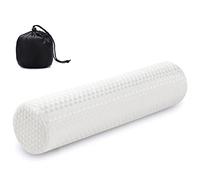 Findigit Cuscino Memory Foam Cilindrico, Cuscino Cervicale e Lombare Rotondo, Cuscino Lungo Imbottito per Collo, Bianco