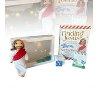 Finding Jesus Advent Calendar Set with Nativity Puzzle, 12" Jesus Plush Doll & Scripture Book, Christmas Countdown Gift for Christian Adults Kids