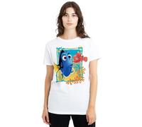 Finding Nemo Dory Nemo Ladies T Shirt, White, Bianco, XL Donna