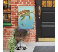 Finding Sea Turtles Bandiere da giardino 30,5 x 45,7 cm doppia faccia piccola bandiera da giardino all'aperto bandiere da giardino bandiere stagionali per Natale fattoria esterna decorazioni esterne