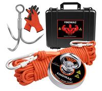 FINDMAG 600 libbre potente magnete di pesca, Set da pesca con magnete, magneti al neodimio resistenti sono ideali per la pesca con magnete e il recupero del fiume - 7,5 cm di diametro