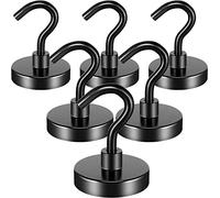 FINDMAG Confezione da 6 ganci magnetici, 22,7 kg + ganci magnetici al neodimio extra forti, ganci magnetici per frigorifero, magneti con gancio per appendere, asciugamani, cucina, camera da letto,