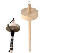 Findrico a goccia Whorl - mandrino in legno fai -da -te con tacca e gancio di metallo per rotazione a mano | Strumento per i principianti per la produzione di filati, fibre che girano, lana e progetti