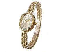 findtime Orologio da donna in oro e argento, piccolo orologio da polso da donna, con chiusura pieghevole, Oro bianco