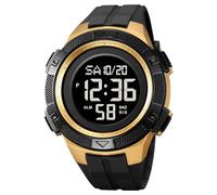 findtime Orologio da polso da uomo, orologio digitale, orologio da uomo, orologio digitale, orologio da uomo, per attività all'aperto, con cinturino in gomma morbida e display luminoso a LED, nero e