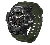 findtime Orologio digitale da uomo, impermeabile fino a 50 m, doppio display, analogico-digitale, per sport all'aria aperta, luminoso, tattico, militare, orologio da uomo, sveglia, cronometro,