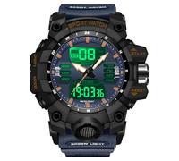 findtime Orologio digitale da uomo, sportivo, tattico, sportivo, militare, grande, impermeabile fino a 5 ATM, cronometro, conto alla rovescia, sveglia, retroilluminazione a LED, orologi antiurto per
