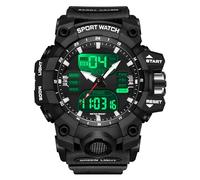 findtime Orologio digitale da uomo, sportivo, tattico, sportivo, militare, grande, impermeabile fino a 5 ATM, cronometro, conto alla rovescia, sveglia, retroilluminazione a LED, orologi antiurto per