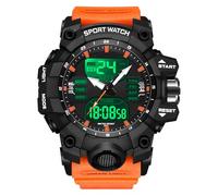 findtime Orologio digitale da uomo, sportivo, tattico, sportivo, militare, grande, impermeabile fino a 5 ATM, cronometro, conto alla rovescia, sveglia, retroilluminazione a LED, orologi antiurto per