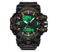 findtime Orologio digitale da uomo, sportivo, tattico, sportivo, militare, grande, impermeabile fino a 5 ATM, cronometro, conto alla rovescia, sveglia, retroilluminazione a LED, orologi antiurto per