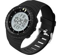 findtime Orologio digitale sportivo da uomo, 5 ATM, impermeabile, con sveglia, sveglia, LED, cronometro, 12/24H, orologio tattico, militare, per uomini e ragazzi, grande display, bianco e nero.,