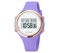 findtime Orologio sportivo da donna, digitale, con cronometro impermeabile fino a 30 m, impermeabile, settimana e data, sveglia, retroilluminazione a LED, calendario, cinturino in silicone, regalo per