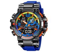 findtime Orologio sportivo da uomo, impermeabile, colorato, digitale, analogico, militare, tattico, per attività all'aperto, con grande quadrante, orologio da polso unico con cronometro a LED, conto