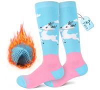 Findway Calze da Sci per Bambini,Calze Termiche per Bambini 85% Cotone Ragazzi Ragazze Calzini da Neve Traspirante Caldo Inverno All'aperto Calzini da Sci per Sci Pattinaggio Snowboard,2 Paia/3 Paia