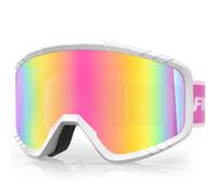 Findway Maschera da Sci, Occhiali da Sci per Uomo Donna Teenager OTG Maschere Sci, 100% Anti-UV Maschera Sci, Anti Nebbia, Adatto a Snowboard, Motocross e Altri Sport Invernali