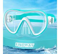 Findway Maschera Subacquea Bambini, Maschera Snorkeling Bambino da 4 a 16 Anni, Occhialini Panoramici a 180°, Antiappannamento e a Prova di Perdite per il Nuoto e lo Snorkeling
