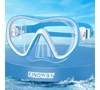 Findway Maschera Subacquea Bambini, Maschera Snorkeling Bambino da 4 a 16 Anni, Occhialini Panoramici a 180°, Antiappannamento e a Prova di Perdite per il Nuoto e lo Snorkeling