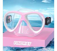 Findway Maschera Subacquea per Bambini, Snorkeling Anti Perdite, Vetro Temperato Occhialini da Nuoto con Coprinaso per Età 4-12 Anni
