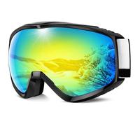 Findway Maschere da Sci, Occhiali da Sci per Uomo Donna Giovani Adolescenti OTG, Protezione UV400 Occhiali da Sci Snowboard,Anti-Nebbia Antivento,Occhiali da Sci Antiriflesso per lo Sci e lo Snowboard