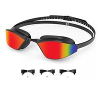 Findway Occhialoni Nuoto Competitivo, Antiappannamento, a Prova di Perdite, Ponte Nasale Intercambiabile,Occhialoni Piscina per l'allenamento e la competizione, per uomini e donne