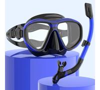 Findway Set da snorkeling per adulti, con occhiali da snorkeling e boccaglio, anti-perdita e anti-appannamento e anti-UV, in vetro temperato, per immersioni, snorkeling e nuoto, set per donne e uomini