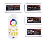 Findyouled Mi-light, Kit di telecomando: 4 x 2.4G 4-Zone LED RGBW RF Wireless Controller con 1 x RF Wireless 4-Zone LED RGBW telecomando in confezione.