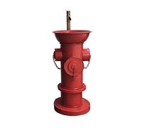 FINDYU Lavandino con Rubinetto Stile Industriale Idrante A Pavimento Lavandino del Bagno Retro Metallo Ferro Robusto Lavandino (Colore : Rosso)