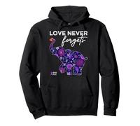 Fine Alzheimers Camicia Amore mai dimentica Alzheimers consapevolezza Felpa con Cappuccio