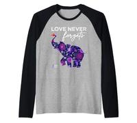 Fine Alzheimers Camicia Amore mai dimentica Alzheimers consapevolezza Maglia con Maniche Raglan