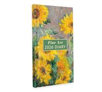 Fine Art - Agenda settimanale 2026, sottile, con copertina rigida, pianificazione in avanti, ninfee Monet e copertine con girasoli Van Gogh