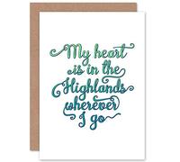 Fine Art Prints Biglietto d'auguri con scritta Scotland my Heart is in Highlands