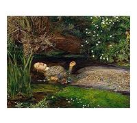 Fine Art Prints John Everett Millais Ophelia - Stampa artistica ritagliata su tela di alta qualità, 40,6 x 30,5 cm