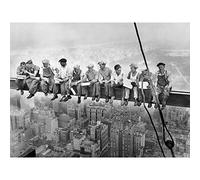 Fine Art Prints Poster da parete con foto iconiche di Lunch Atop A Skyscraper New York 1932, grande stampa artistica da parete, 40,5 x 50,8 cm
