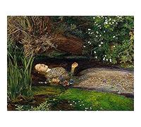 Fine Art Prints Stampa artistica da parete con John Everett Millais Ophelia, ritagliata, senza cornice, decorazione per la casa, 40,6 x 30,5 cm