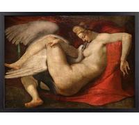 Fine Artic Quadro Leda e il cigno - Poster di Michelangelo con cornice | Decorazione per soggiorno, quadri classici, decorazione artistica, quadri decorativi eleganti, Michelangelo