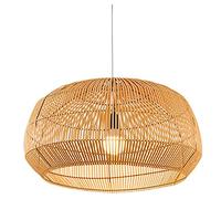 Fine Asianliving Lampada a Sospensione in Bambù Fatta a Mano - Amanda D63xA35cm lampada a sospensione in bambù Paralume in Vimini Intrecciata Rattan Stile Lampadario E27 Lampada