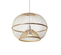 Fine Asianliving Lampada a Sospensione in Bambù Fatta a Mano - Sisley L50xP50xA40cm lampada a sospensione in bambù Paralume in Vimini Intrecciata Rattan Stile Lampadario E27 Lampada