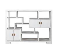 Fine Asianliving Libreria Cinese Mobile Espositore Bianco Neve - Orientique Collezione L108xP35xA80cm