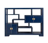 Fine Asianliving Libreria Cinese Mobile Espositore Blu Notte - Orientique Collezione L108xP35xA80cm