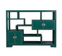 Fine Asianliving Libreria Cinese Mobile Espositore Verde Acqua - Orientique Collezione L108xP35xA80cm