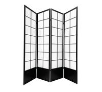 Fine Asianliving Paravento Giapponese Shoji L180xA180cm Nero - Miura separè paravento divisore interno divisorio