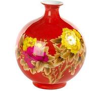 Fine Asianliving Vaso Cinese in Ceramica Porcellana Fatto a Mano Peonia Rosso D25xA29.5cm Barattolo di Zenzero Cinese Vaso Cinese Ceramica Porcellana Porcellana Vaso Decorativo Vaso di Fiori Vaso